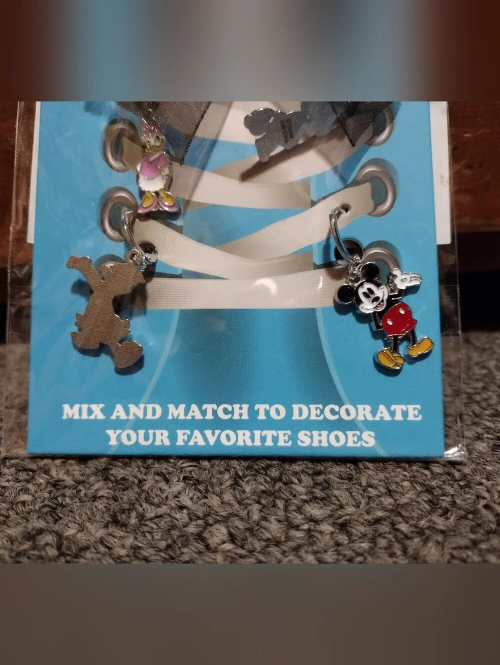 Disney Mickey and Friends Shoe Charm Set with Black Bow